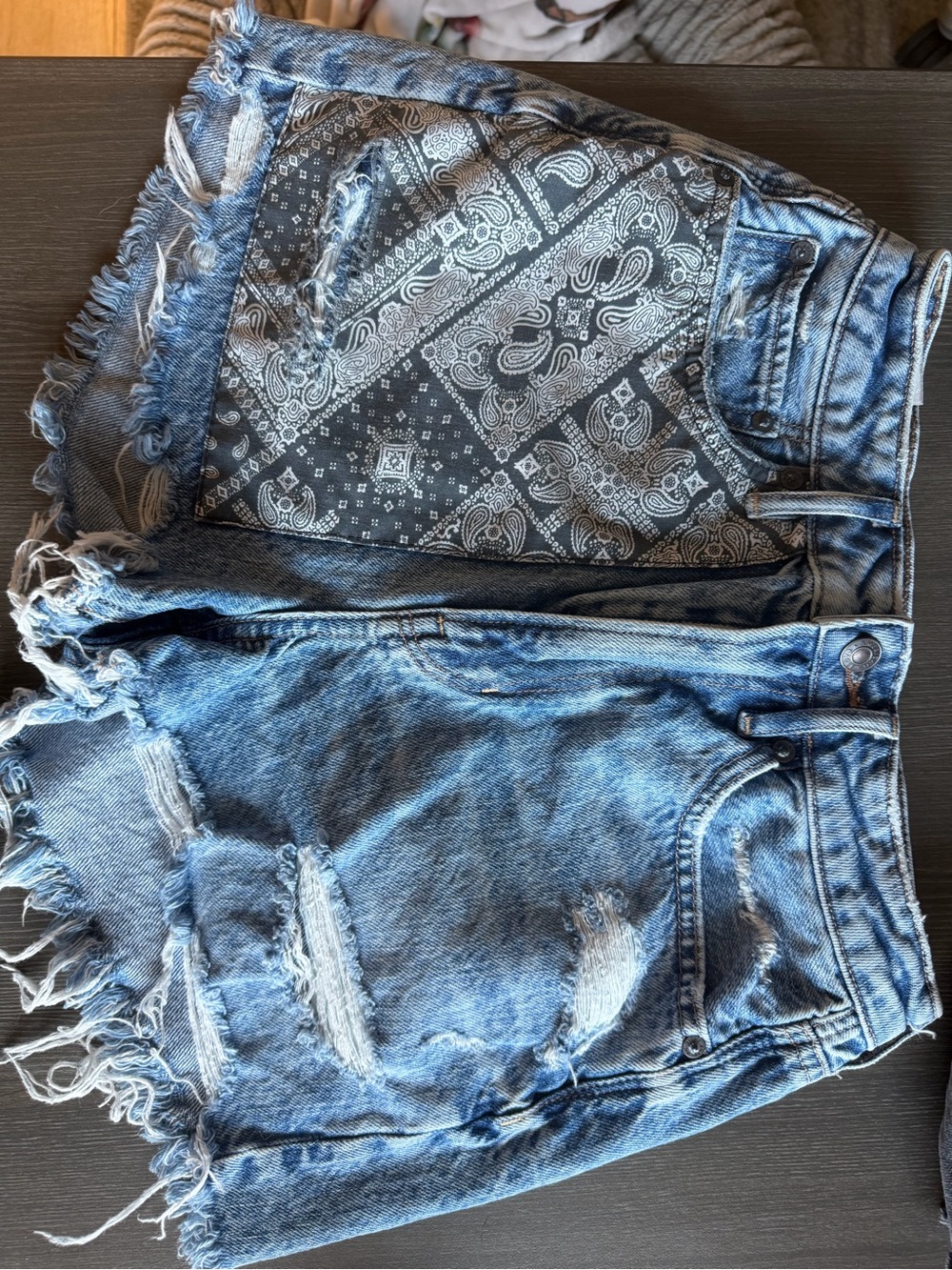 Distressed Light Blue Denim Women's Cutoff Shorts
